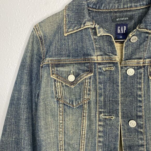 Gap Distressed Denim Jean Jacket Size XS - Picture 5 of 9